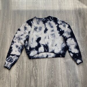 Pistola - 100% Cotton Navy & White Tie-Dye Crew Neck Sweater - Size XS